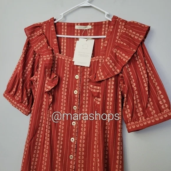 Christy Dawn The Darcy Dress Hibiscus Zinnia Stripe - Picture 4 of 7